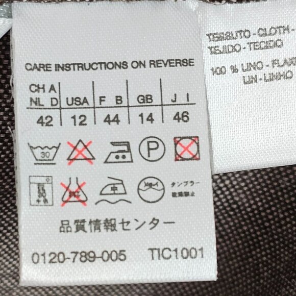 Womens Business Casual Office Pure Linen Cardigan Jacket Max Mara Gray Brown 12 - Picture 9 of 16